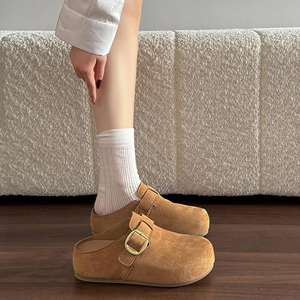 Zapatos de Diseñador de Alta Calidad en Gamuza Genuina, Personalizados, Unisex, Tipo Mule, Birkenstocks, Zuecos y Mules para <span class=keywords><strong>Mujer</strong></span>, Zuecos de Corcho, Pantuflas de Cuero de Lujo - Product Image 1