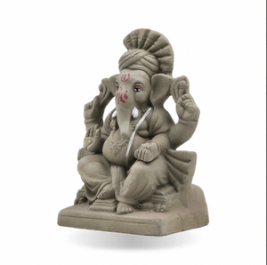 Figura Decorativa de Ganesha Hecha a Mano con Arcilla Ecológica, Arte Tradicional Indio para Festivales, Hogar, Templo u Oficina - Product Image 3