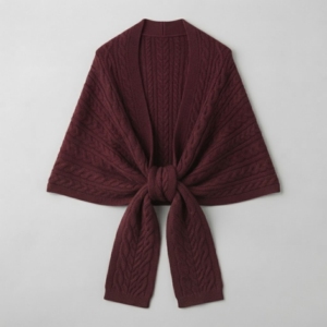 Fournisseur OEM ODM – Écharpe châle tricotée sur mesure, poncho chaud d'hiver surdimensionné, écharpe pull pour femme avec franges et pompons, capes en gros - Product Image 1