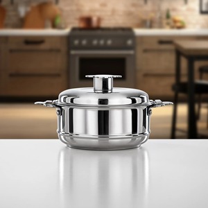 Chauffe-plats en acier inoxydable de qualité supérieure, fait main, design élégant, vente en gros, casserole en métal élégante d'Inde - Product Image 3