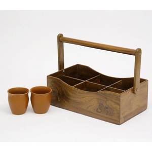 Decorative Wooden Cutlery Caddy Multipurpose <b>Kitchen</b> <b>Storage</b> Organizer - Product Image 1