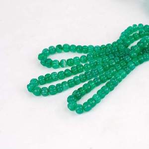 Natural Green Onyx Melon Carved Gemstone Beads Strand 5-7mm Loose Green Onyx <b>Stone</b> Beads For Jewelry Making Wholesale Bulk Gem - Product Image 6