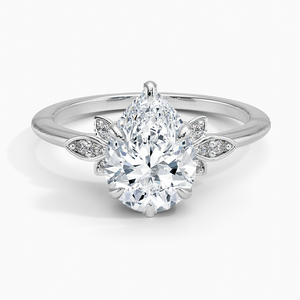 Bague SOJ 045 en argent 925 plaqué rhodium avec moissanite taille poire Grand-Fiore 2 carats couleur D VVS1 certifiée GRA pour mariage et anniversaire - Product Image 1