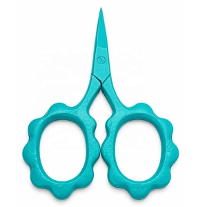 Ciseaux à broder miniatures colorés avec poignée fleurie et grand anneau, ensemble de ciseaux de couture, outils de broderie de précision colorés - Product Image 5