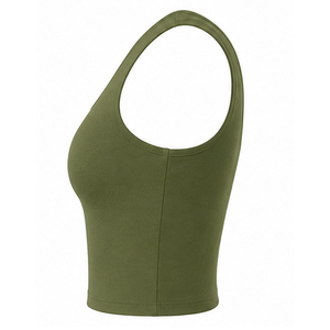 Women Knitted Short Crop Tank <b>Tops</b> Sleeveless <b>Racerback</b> Workout Shirts Yoga Gym Activewear Spandex/Polyester Quick Dry Front - Product Image 6