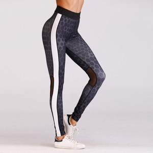 High Waist Yoga Pants Mesh Patchwork Leggings Custom Logo Gym Fitness <b>Tights</b> Squat Proof Running Workout Leggings for Women - Product Image 3