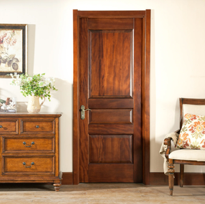 Puertas de Madera Natural Clásicas, Diseño de Puerta de Madera Sólida con Marcos, Aislamiento Térmico y Acústico para Entrada Interior de Casa, Villa o Mascarilla - Product Image 6