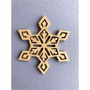 Adornos de Copo de Nieve de Madera de Nuevo Diseño, Decoraciones Navideñas de Madera Cortadas con Láser Ecológicas, Adornos Colgantes para Árboles Navideños al por Mayor - Product Image 6