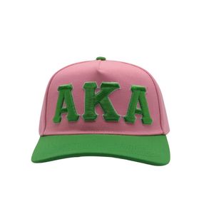 Casquette Snapback AKA Rose et Vert Unisexe Réglable avec Lettres Brodées – Style Décontracté Streetwear et Mode Grecque - Product Image 1