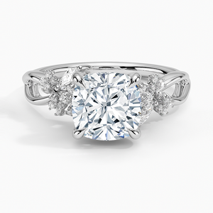 BOJ <b>Ring</b> 083 Cushion Cut 925 <b>Silver</b> Flower Cluster <b>Solitaire</b> Diamond <b>Ring</b> 2ct D Color VVS1 Moissanite GRA Certified Low Price - Product Image 1