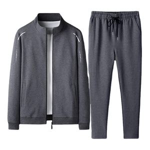 Trajes de chándal para hombre, conjunto de 2 piezas, otoño, a prueba de viento, cuello alto, cremallera completa, chándal, informal, cómodo, senderismo, trotar, traje deportivo - Product Image 1