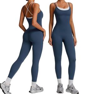 Vente en gros Combinaison de yoga Vêtements de sport personnalisés Body de fitness une pièce OEM Fournisseur de vêtements de sport pour femmes Entraînement physique - Product Image 3