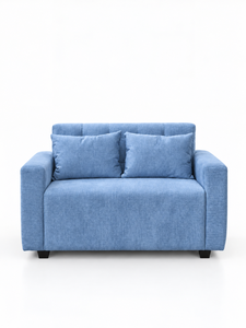 Emerald Modern Two-Seater Blue Light <b>Sofa</b> Padded Backrest Eco-Friendly Custom Fabric Apartment Hotel Use Warehouse Hospital - Product Image 1