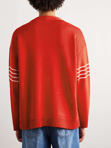 Nouveau cardigan en tricot noir pour homme, design personnalisé, manches longues, couleur unie, boutons sur le devant, respirant, pull épais pour l'hiver - Product Image 5