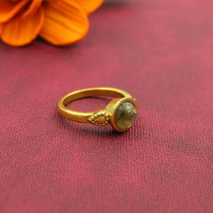 Handmade Gold Labradorite <b>Ring</b> – Dainty Oval Gemstone Minimalist Boho <b>Stacking</b> <b>Ring</b> Jewelry Gift for Her - Product Image 3