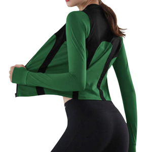 Custom Women Long Sleeve Zip Up Shirt Casual Fashion Front <b>Zipper</b> <b>Top</b> OEM ODM Private Label Clothing Long Sleeve Zip Up Shirt - Product Image 2