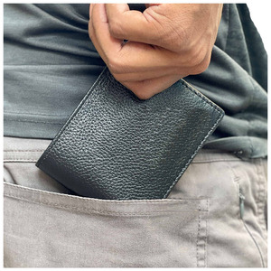 <b>RFID</b> Blocking Leather <b>Wallet</b> for Men Slim Bifold Card Holder Genuine Leather Minimalist <b>Wallet</b> Custom Logo OEM Gift Wholesale - Product Image 2