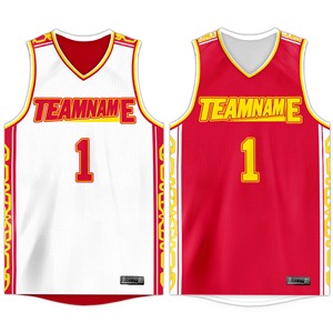Maillot de basketball réversible personnalisé unisexe jaune et noir, débardeur sublimé en polyester, OEM ODM, vente en gros - Product Image 6