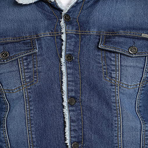 Wholesale Custom Chenille Patches Denim Jacket for <b>Men</b> with Fur Collar Quick Dry Breathable Winter Season OEM Serviced - Product Image 2