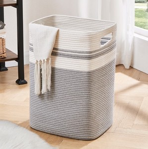Wholesale Rectangular Cotton Laundry Basket Handicraft Decorative Storage <b>Container</b> Cotton Accessories from Vietnam - Product Image 4