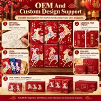 Enveloppes rouges Ang Pow pour l'Année du Mouton 2027, lot de 6, assortiment, enveloppes porte-bonheur du Nouvel An chinois, vente en gros