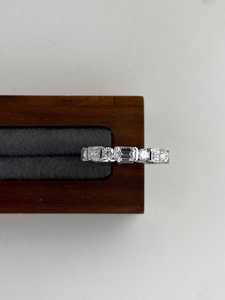 Moissanite <b>Emerald</b> & Round Cut Full Eternity Band <b>Ring</b> For Women's Original 925 <b>Silver</b> Fine Bridal Jewelry Gift For Partners - Product Image 6