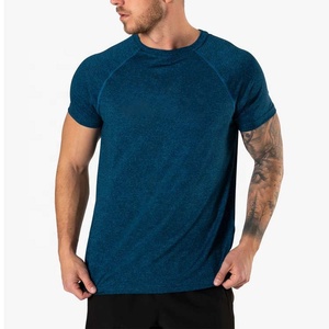 T-shirt de sport pour homme à manches courtes, séchage rapide, en polyester doux (90 %) et élasthanne (10 %), couleur unie Heather, taille US personnalisée - Product Image 1