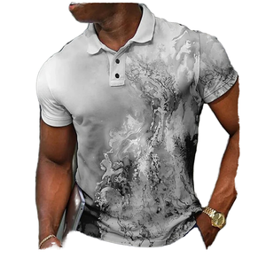 Polo en polyester anti-plis de haute qualité pour hommes, idéal pour le golf, t-shirts personnalisés en gros avec motif imprimé tricoté - Product Image 2