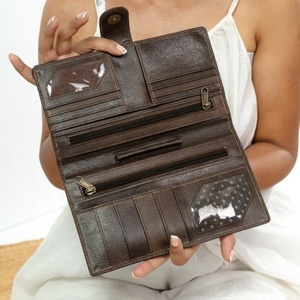 La más nueva cartera occidental de girasol de cuero con herramientas a mano, Cartera de mano de cuero genuino, Cartera de teléfono y tarjeta de crédito de piel de vaca personalizada para mujer - Product Image 5