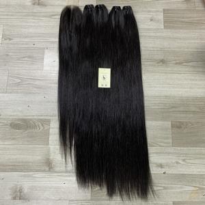 12A Hair Grade 2x6 Transparent Closure Natural <b>Black</b> <b>Raw</b> Wavy Double Drawn Genius Weft Hair Bundle Soft Vietnamese Human Hair - Product Image 3