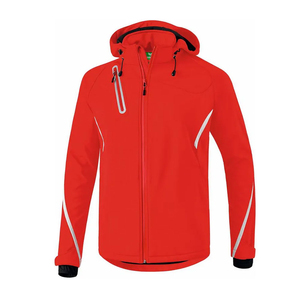 <b>Men's</b> Red Hooded Fleece <b>Jacket</b> Windproof Sporty Zipper Closure Winter Outdoor Wear - Product Image 1