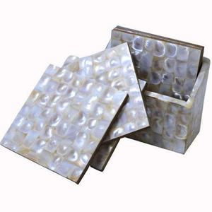 Sous-verres en pierre incrustée MOP pour support et MFD, article artisanal fabriqué en Inde pour table à manger - Product Image 2