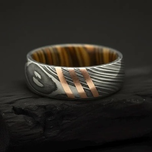 Valentines Customized Damascus Steel <b>Ring</b> Classic Christian Style Comfort Fit High Quality Unisex Gift Pakistan Import B2B - Product Image 4