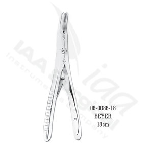 Rongeur à os manuel à double action 10x18mm en acier inoxydable, design droit et courbé, classe I, réutilisable pour usage médical hospitalier - Product Image 1