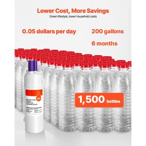 Filtro per Acqua del Frigorifero in Carbonio Certificato, Rimuove il Gusto di Cloro, Fornisce Acqua Potabile Chiara, Sostituzione per il Filtro dell'Acqua - Product Image 3