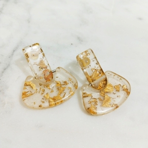 Boho-Chic Terrazzo Résine Ronde Boucles D'oreilles À La Mode Transparent Déclaration Bijoux - Product Image 6