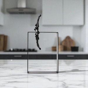 <b>Abstract</b> Walking Man Metal Sculpture Perfect For Leadership Theme Decor And Corporate Space Styling Wholesale From India - Product Image 4