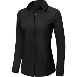 Blusas de Vestir Formales de Manga Larga para Mujer, Súper Suaves, Sin Arrugas, con Botones, de Tela Lisa Lavable - Product Image 4