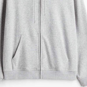 Sudadera con capucha para hombre, 100% algodón, forro polar, cremallera completa, capucha con cordón ajustable, suave, cálida, informal, para invierno, gruesa, ecológica - Product Image 2