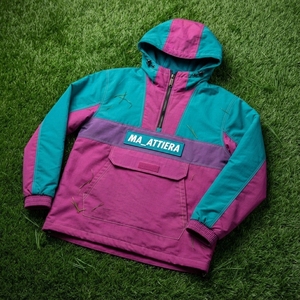 <b>Men</b> Color Block Hooded <b>Jacket</b> Quarter Zip Outdoor Windbreaker Pullover <b>Utility</b> <b>Jacket</b> Kangaroo Pocket - Product Image 5