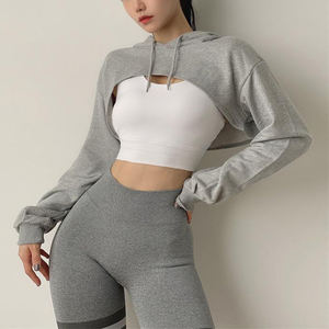 Nuevas Sudaderas Cortas a la Moda para Mujer, Transpirables, 100% Algodón, Sudadera Corta Tipo Pullover para Mujer - Product Image 3