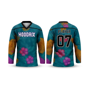 เสื้อฮอกกี้น้ำแข็ง OEM ODM พิมพ์ลายแบบ Sublimation พร้อมผ้าตาข่ายสองชั้นที่ทนทาน ตัวอักษรเย็บแบบ Tackle Twill - Product Image 1