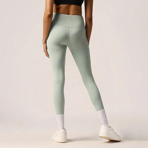 Leggings de yoga personnalisés pour femmes, taille haute élastique, imprimé numérique, couleur unie, séchage rapide, respirants, sans coutures, pour le fitness - Product Image 3