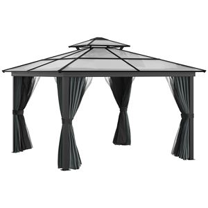 Gazebo in Alluminio con Tettoia in Policarbonato Impermeabile 3x3 m per Villa, Cortile, Parco - Product Image 1