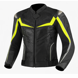 Chaqueta de Motociclismo de Cuero Impermeable de Secado Rápido Neon Crest GSX con Protección de Nivel 2 CE para Carreras en Pista y con Protección Antichoque - Product Image 1