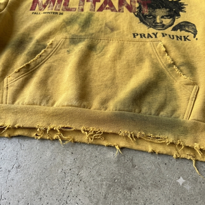 2026 New Rexfit Sports Oversized <b>Hoodie</b> <b>Men's</b> Garment Dyed <b>Yellow</b> Cotton Fleece Heavyweight Hooded Sweatshirt Winter Punk Style - Product Image 3