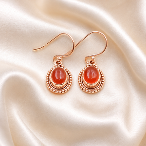 Pure 925 Sterling Silver Carnelian Dangle <b>Earrings</b> Handmade Boho Gemstone <b>Hook</b> <b>Earrings</b> Vintage Women Jewelry Christmas gift mom - Product Image 5