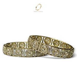 Ensemble de bracelets en acier inoxydable de style minimaliste, plaqué or antique, avec cristaux, pour femmes, bijoux de mariage indiens, bijoux de mode haut de gamme, vente en gros - Product Image 2