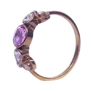 ทองคำชุบ 14K หรูหรา คลาสสิก ประดับเพชรพลอยสีชมพูเจียระไนแบบเหลี่ยม ทรงช่องทาง เหมาะสำหรับทั้งชายและหญิง ใช้ในโอกาสหมั้นและวันครบรอบ - Product Image 1