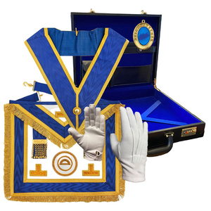 Estuche para delantal de Maestro Masón con bordado dorado, brújula y compás, cremallera, para fraternidad, nuevo, masónico, de alta calidad, hecho a medida - Product Image 6